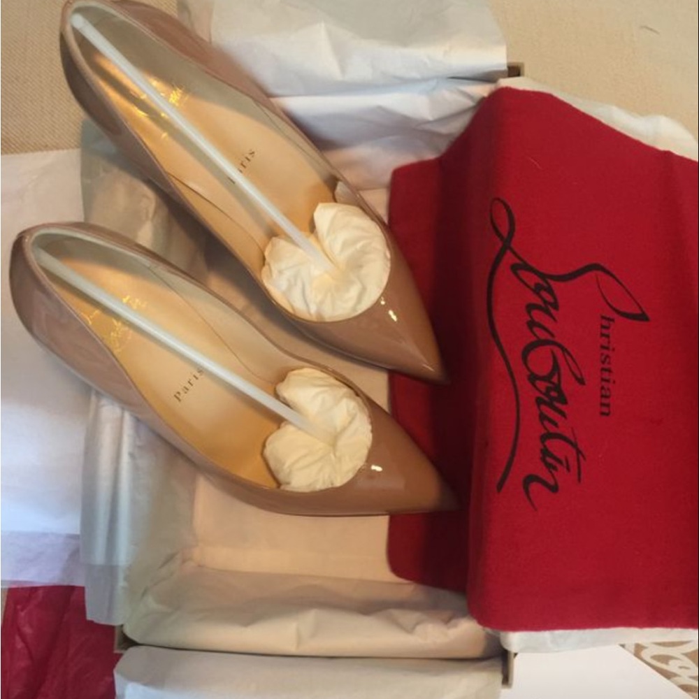 Christian Louboutin | 100mm Pumps | Patent | Nude - Picture 2 of 7